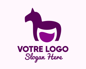Whiskey - Purple Horse Wine logo design