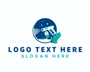 Clean - Cleaning Mop Sprayer Disinfect logo design