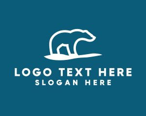 White - Wildlife Polar Bear logo design