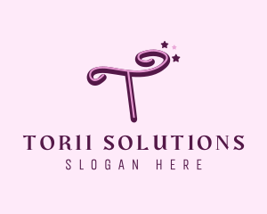 Fairy Star Letter T logo design