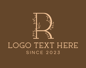 Fashion Design - Vine Gardening Letter R logo design