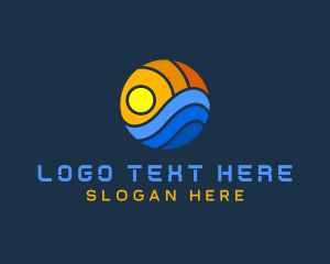 Summer - Ocean Wave Sphere logo design