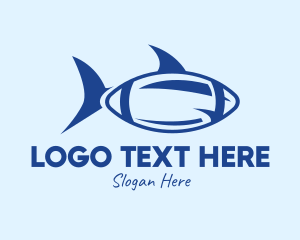 Blue Football Shark Logo