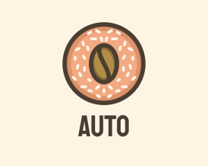 Coffee Strawberry Donut Logo