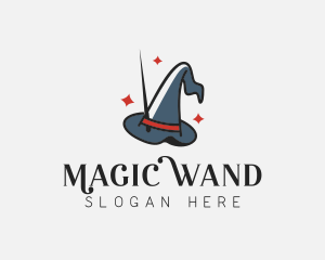 Wand - Magician Wizard Hat logo design