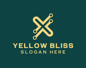 Yellow - Yellow Letter X Tech logo design