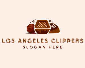 Donut - Chocolate Candy Dessert logo design