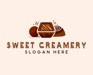 Chocolate Candy Dessert logo design