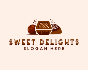 Chocolate Candy Dessert logo design