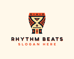 Djembe - Tribal African Djembe logo design