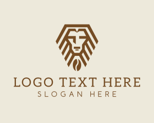 Lioness - Geometric Head Cafe logo design