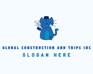 Vet - Smoking Cat Cartoon logo design