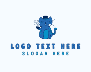 Smoking Cat Cartoon Logo