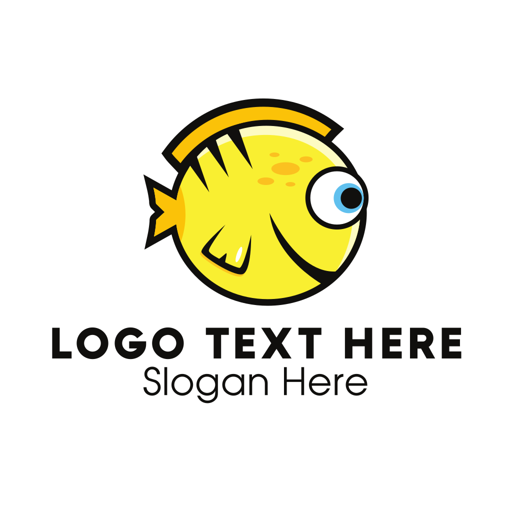 Round Yellow Fish Logo BrandCrowd Logo Maker