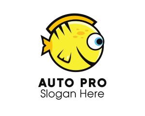 Round Yellow Fish logo design
