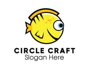 Round Yellow Fish logo design