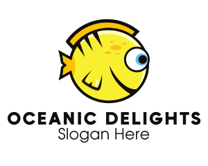 Fish - Round Yellow Fish logo design