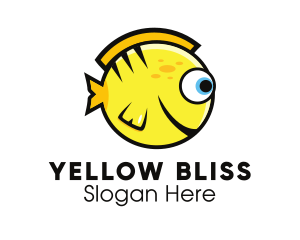 Yellow - Round Yellow Fish logo design