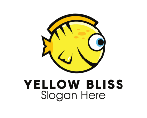 Round Yellow Fish logo design