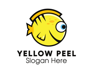 Round Yellow Fish logo design