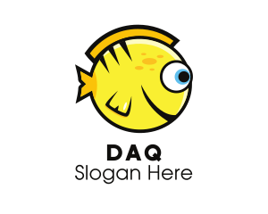 Cartoon - Round Yellow Fish logo design