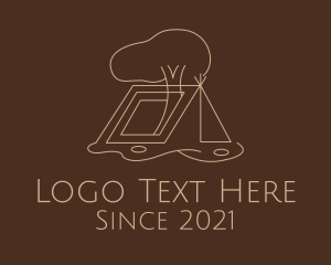 Woods - Simple Tree Tent logo design