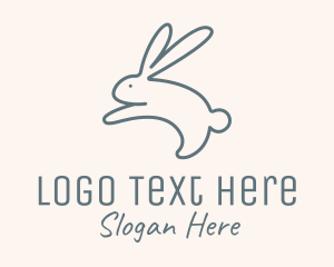 Jump - Jumping Bunny Monoline logo design