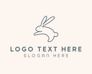 Linear - Jumping Bunny Monoline logo design