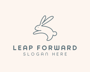 Leap - Jumping Bunny Monoline logo design