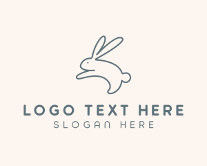 Rabbit - Jumping Bunny Monoline logo design