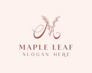 Letter M Leaf  logo design