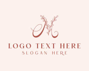 Vegetarian - Letter M Leaf logo design