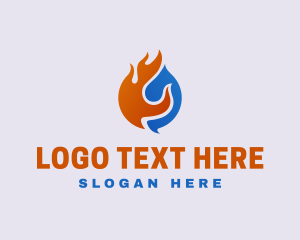 Gas Station - Blaze Cooling Refrigerator HVAC logo design