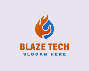 Blaze - Blaze Cooling Refrigerator HVAC logo design