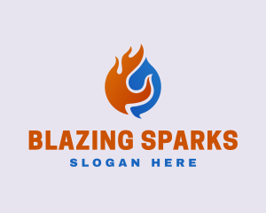 Blaze Cooling Refrigerator HVAC logo design