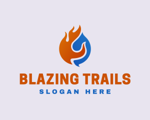 Blaze Cooling Refrigerator HVAC logo design