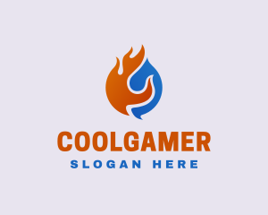 Ice - Blaze Cooling Refrigerator HVAC logo design