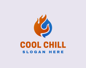 Refrigerator - Blaze Cooling Refrigerator HVAC logo design
