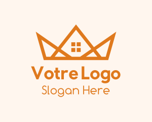 Tiara - Orange House Crown logo design