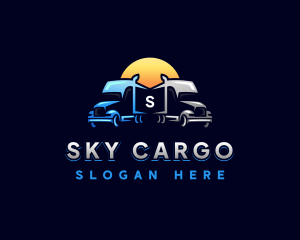 Trailer Truck Logistics logo design