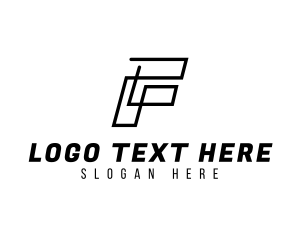 Unique - Monoline Slant Letter F logo design