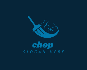 Mop Janitor Cleaning Logo