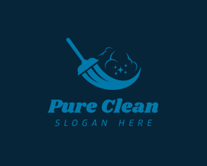 Mop Janitor Cleaning logo design