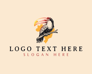 Map - Brazil Toucan Bird logo design