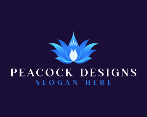 Peacock Lotus Spa logo design