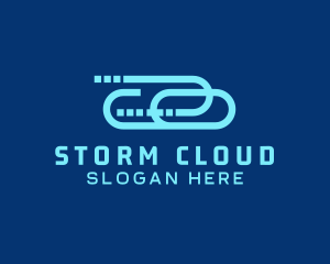 Digital Cloud Clip Technology logo design