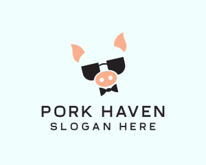 Piggery - Cool Pig Shades logo design