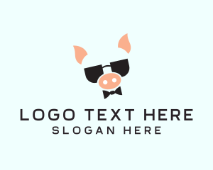 Piggy - Cool Pig Shades logo design