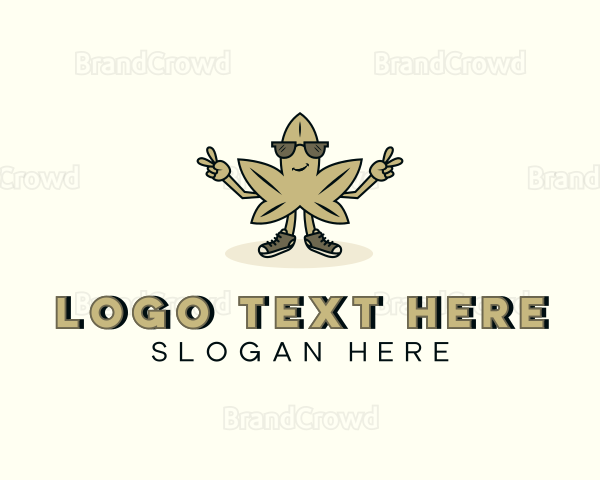 Cartoon Marijuana Leaf Logo