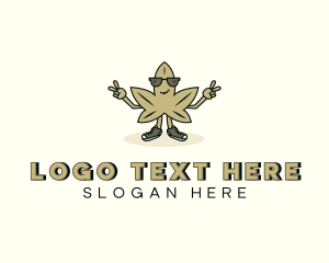 Cbd - Cartoon Marijuana Leaf logo design